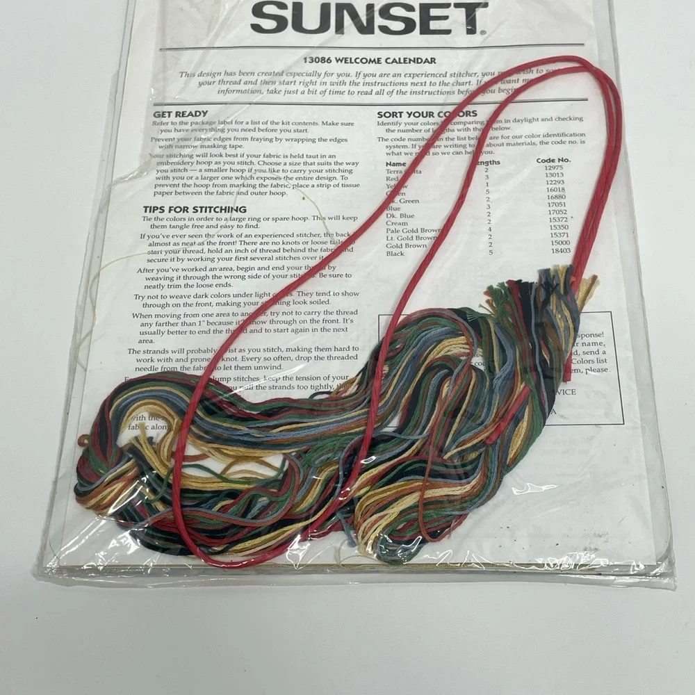 Sunset Welcome Calendar Stamped Cross Stitch Kit 13086 Kitty Korner Designs NIP